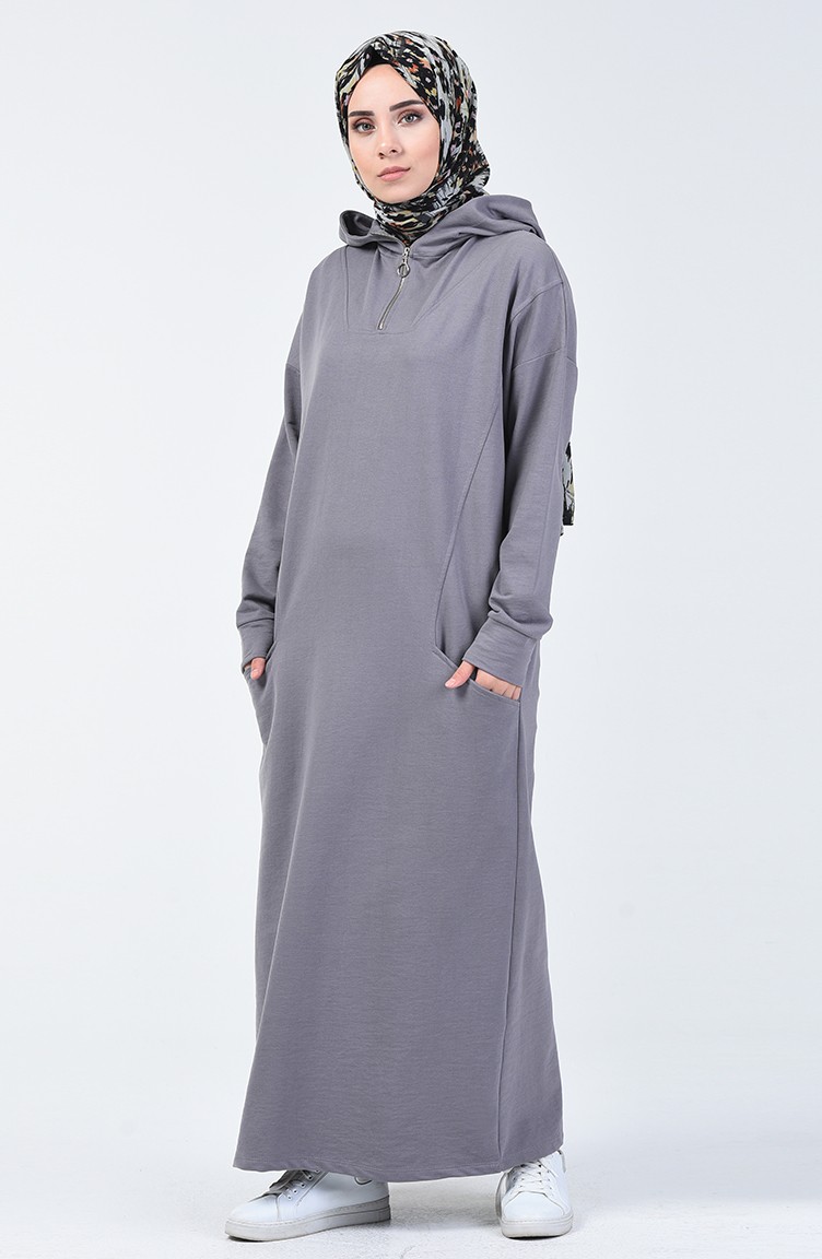 Hooded Sports Dress 0817-01 Gray 0817-01 | Sefamerve