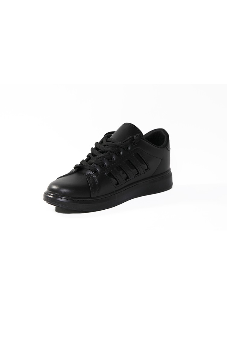 حذاء رياضي نسائي لون اسود بخطوط سوداء 30050-04 | Sefamerve