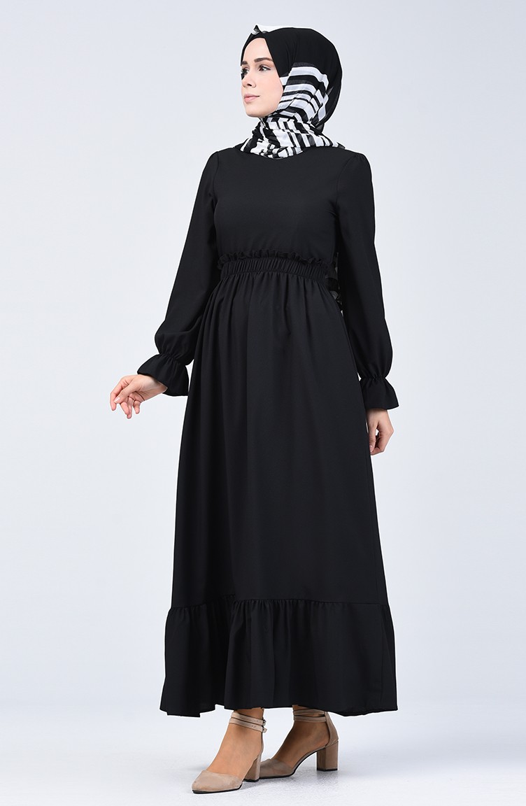 Black Hijab Dress 4532-08 | Sefamerve