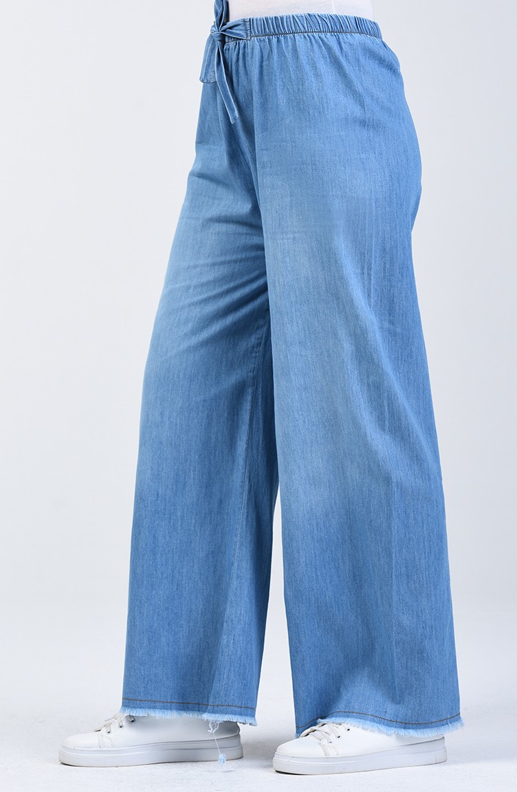 Pantalon Jean Large Taille Élastique 7503-02 Bleu Jean 7503-02 | Sefamerve