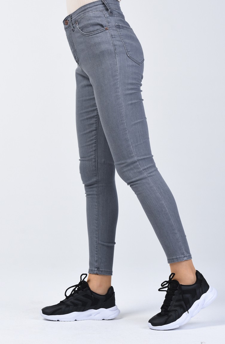 Tight-fitting Trousers with Pockets 1001-05 Gray 1001-05 | Sefamerve