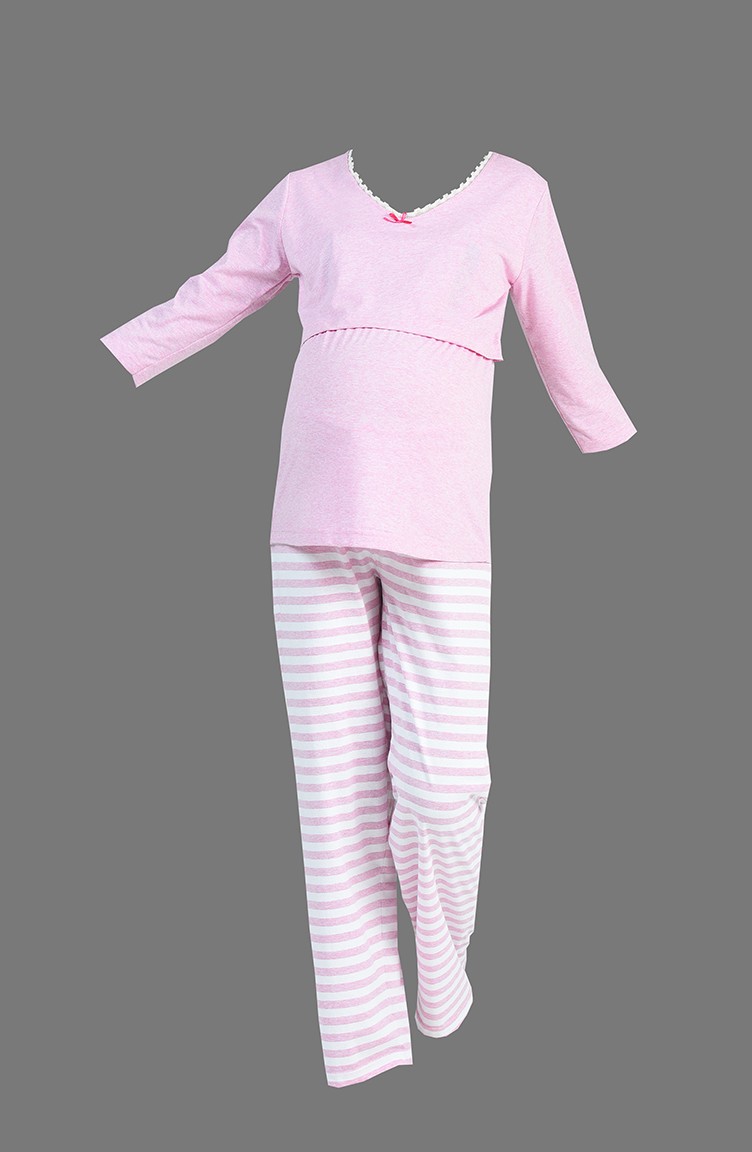 Damen Schwanger Pyjama Set 705057-B Pink 705057-B | Sefamerve