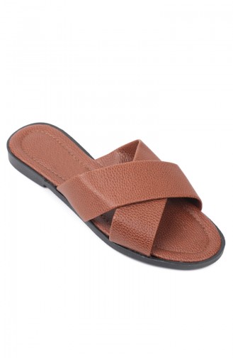 Tobacco Brown Summer slippers 8124-4