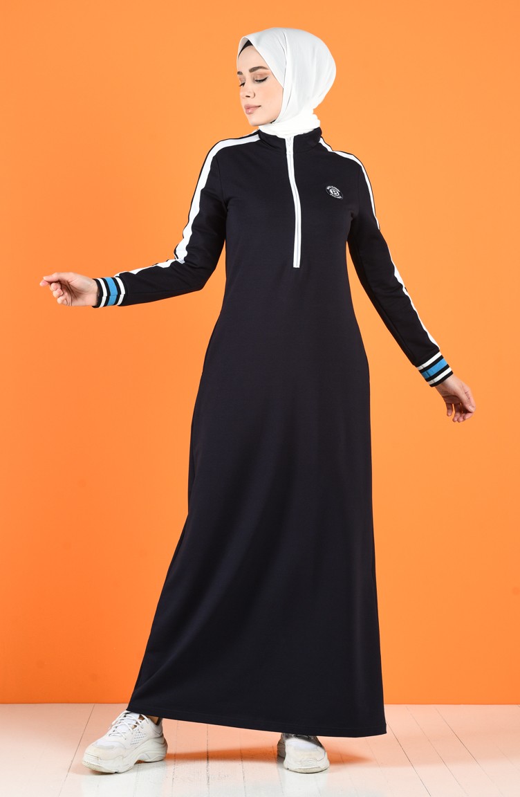 Fermuarlı Spor Elbise 09067-01 Lacivert | Sefamerve