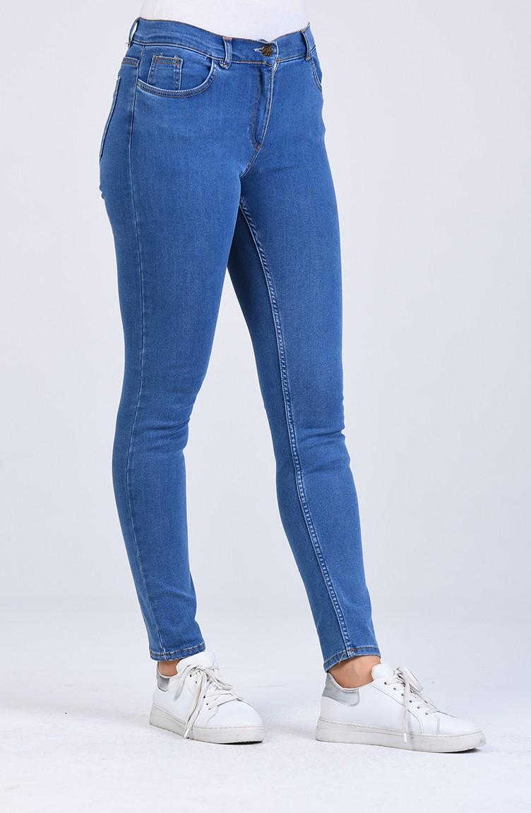 Skinny Jeans with Pockets 0661-01 Denim Blue 0661-01 | Sefamerve