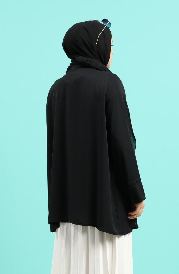 Büyük Beden Bluz Ceket İkili Takım 8009-01 Siyah | Sefamerve