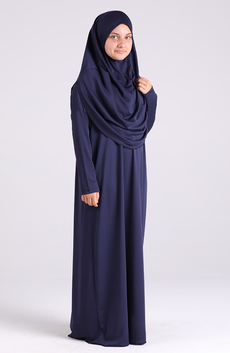 Waiter Size Prayer Dress 0930-02 Navy Blue 0930-02 | Sefamerve