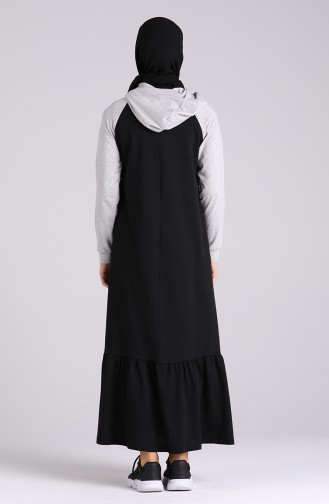 Schwarz Hijab Kleider 0511-05