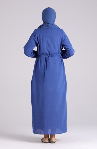 Saks-Blau Hijab Kleider 6000-06