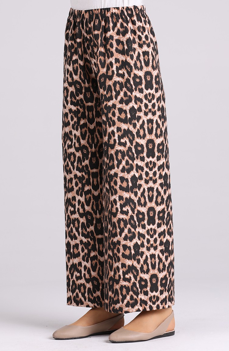Leopard Print Trousers 0904-01 Brown 0904-01 | Sefamerve