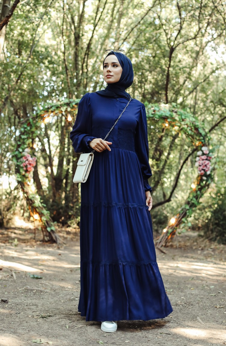 Robe Hijab Bleu Marine 8261-01 | Sefamerve