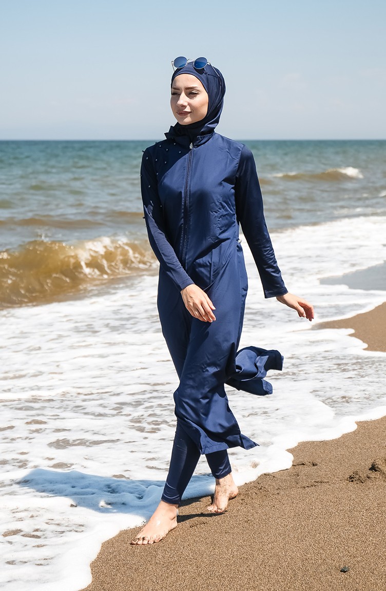 Navy Blue Modest Swimwear 2028-03 | Sefamerve