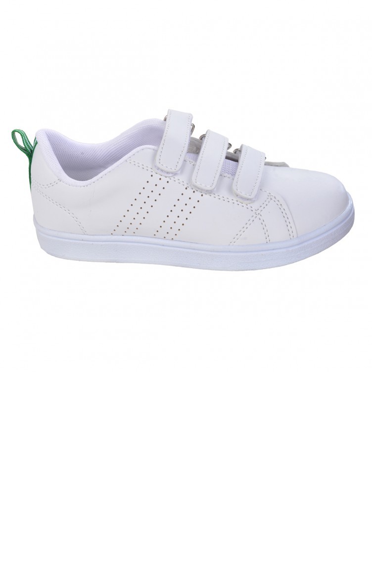 Kiko S30 Günlük Yürüyüş Cırtlı Erkek Çocuk Spor Ayakkabı Beyaz | Sefamerve
