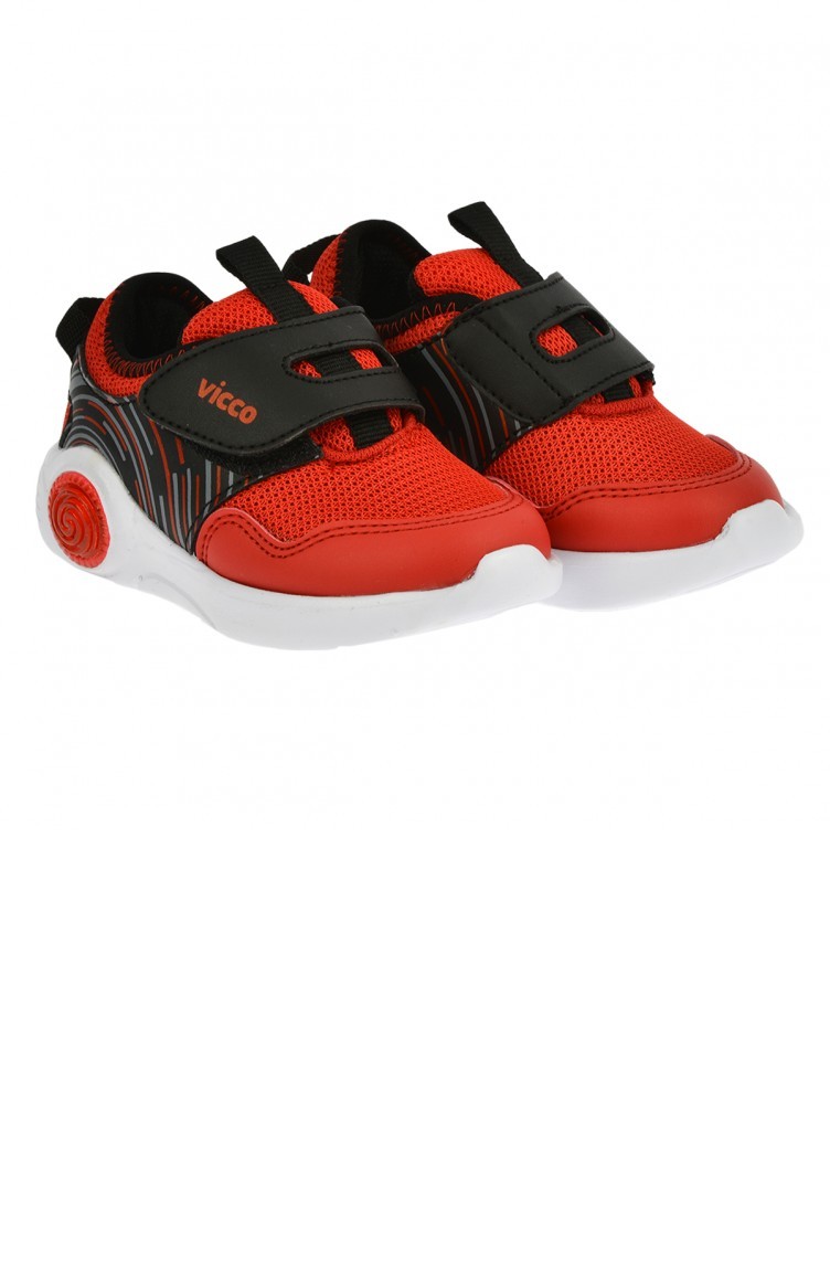 Vicco 34620Y213 Günlük Cırtlı Kızerkek Çocuk Spor Ayakkabı Kırmızı |  Sefamerve