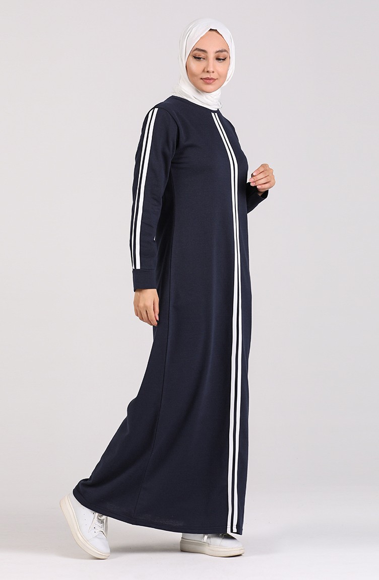 Şeritli Spor Elbise 3600-02 Lacivert | Sefamerve