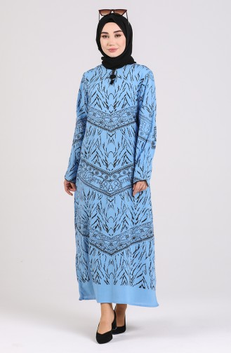 Indigo Hijab Dress 4444-06