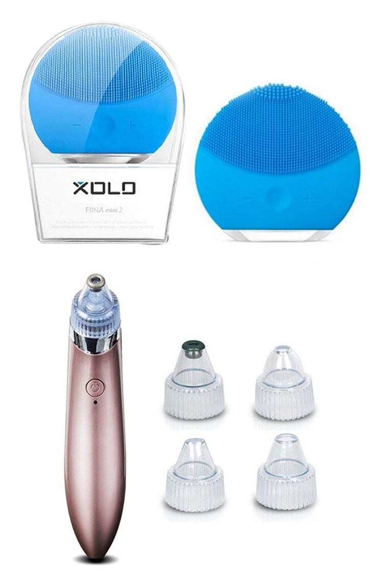 Xolo Yüz Temizleme Cihazı - 4 In 1 Vakumlu Şarjlı Yüz Temizleme SM0178 Mavi  | Sefamerve