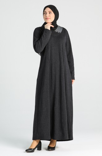 Dunkelblau Hijab Kleider 4757-03