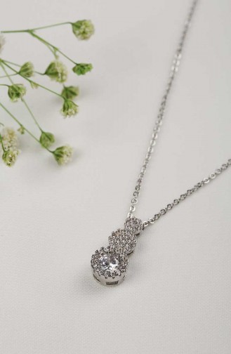 Silver Gray Necklace 23-01