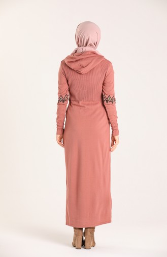 Beige-Rose Hijab Kleider 2179A-02