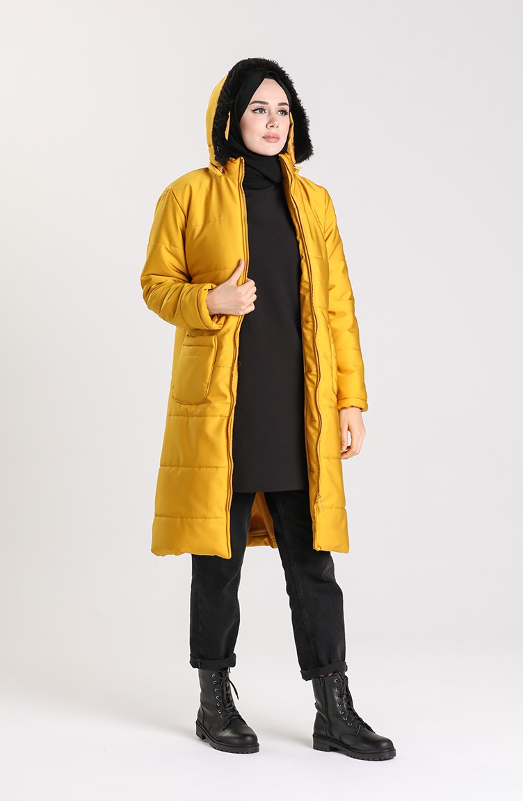 معطف أصفر خردل 1052D-02 | Sefamerve