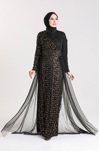 Schwarz Hijab-Abendkleider 5345-10