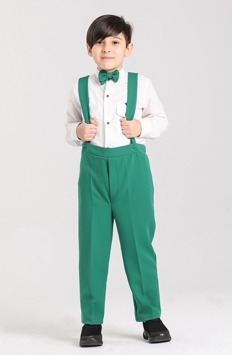 Erkek Çocuk Salopet Pantolon 2032-01 Yeşil | Sefamerve