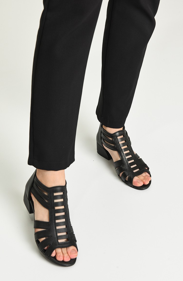 Bayan Topuklu Sandalet Y5-8-04 Siyah Prada | Sefamerve