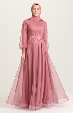 Dunkel-Lila Hijab-Abendkleider 4949-01 | Sefamerve