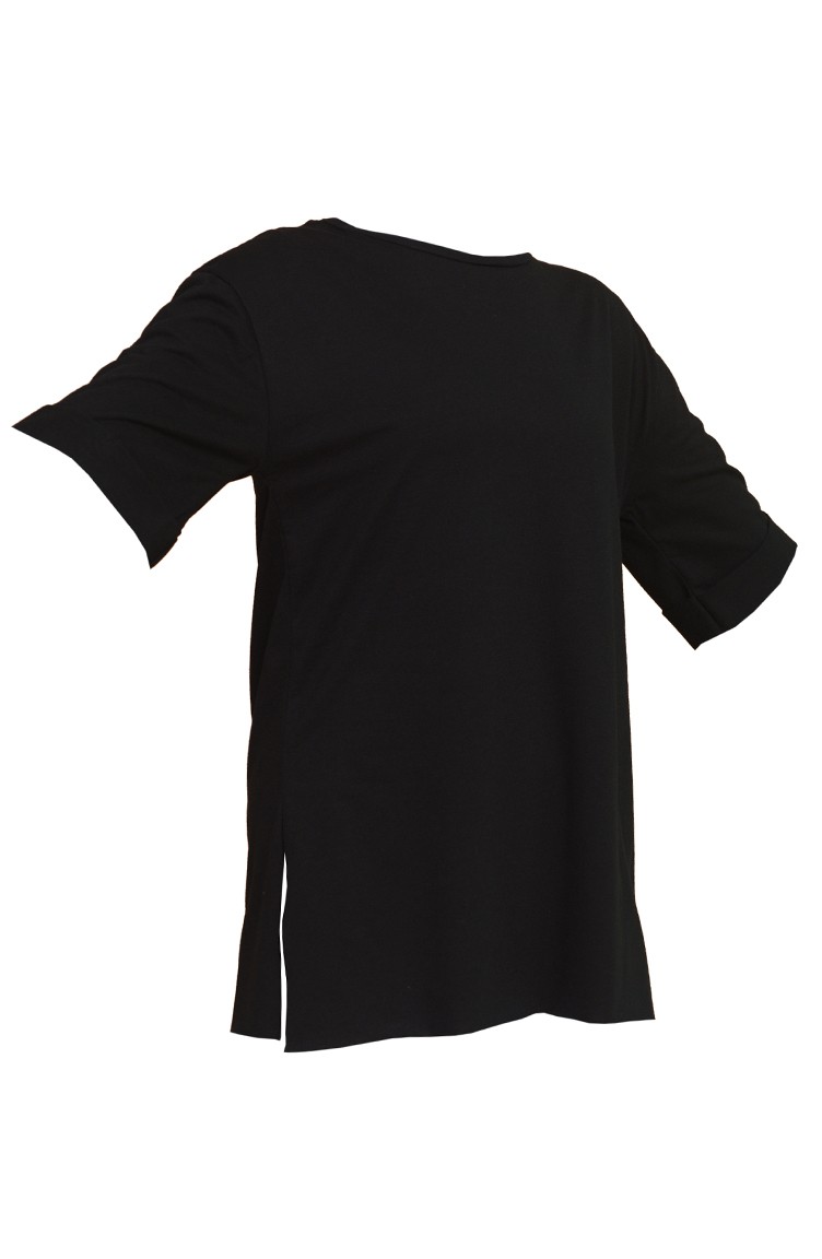 Düz Penye Tshirt 6021-01 Siyah | Sefamerve