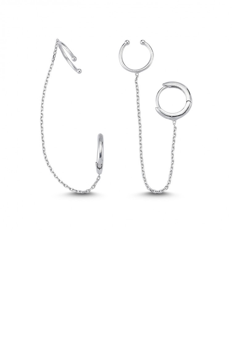 Silver Gray Earrings 0027-3042 | Sefamerve