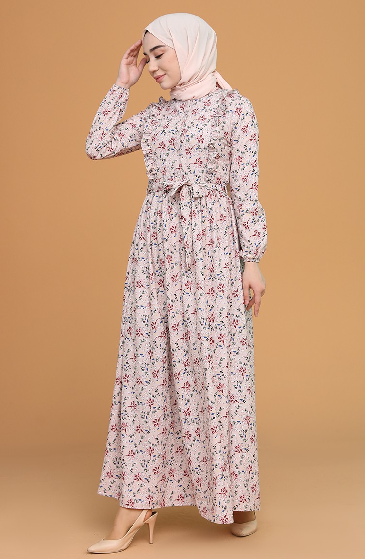 Pink Hijab Dress 0630-08 | Sefamerve