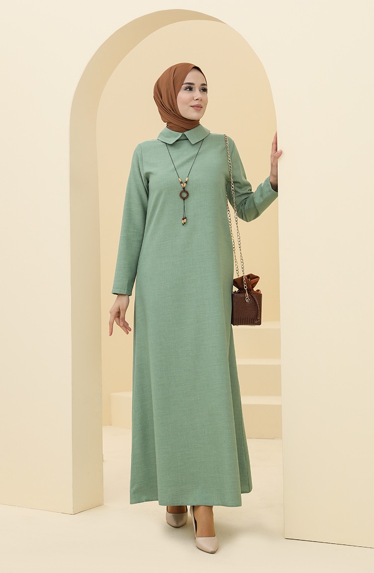 فستان أخضر فاتح 5010-04 | Sefamerve