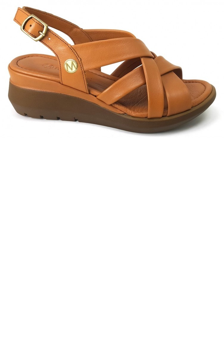 Tan Summer Sandals 6287 | Sefamerve