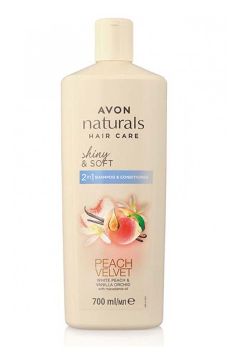 Avon Naturals Hair Care Shiny Soft Beyaz Şeftali Vanilya Kokulu Şampuan Ve  Saç Kremi 700 Ml. SAMPUAN1034-01 Beyaz | Sefamerve