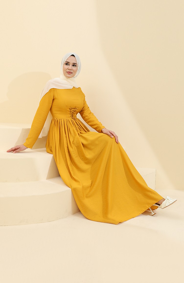 فستان أصفر 8349-02 | Sefamerve
