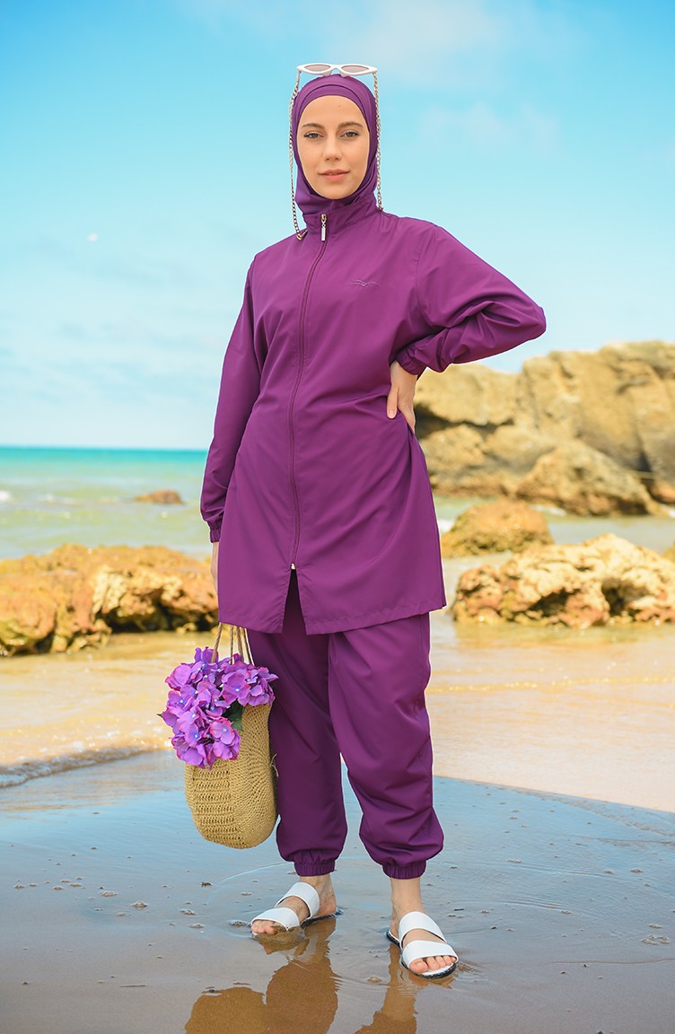 Lila Hijab Badeanzug 21215-02 | Sefamerve