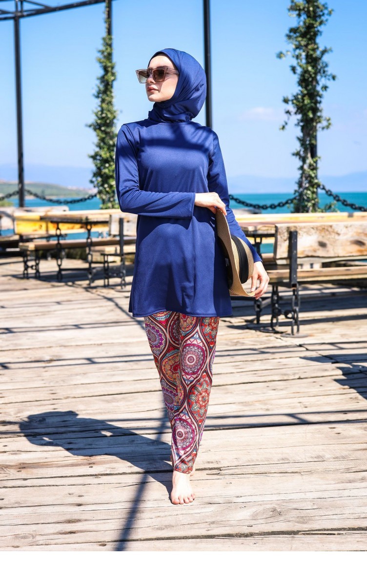 Maillot de Bain Hijab Bleu Marine 1074 | Sefamerve