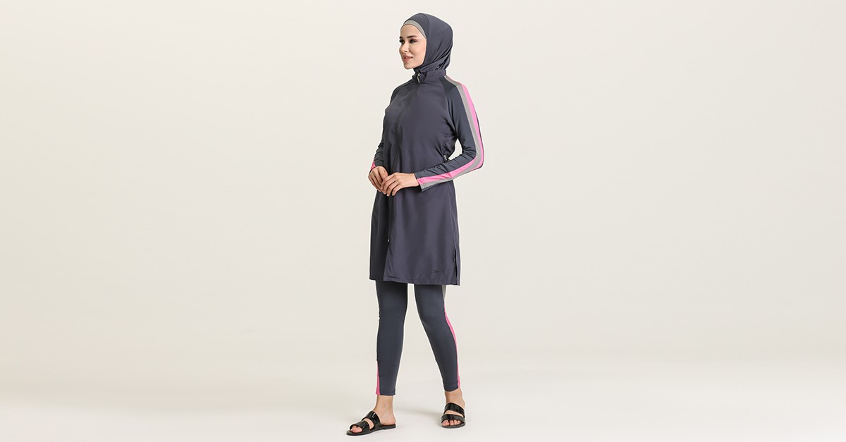Anthracite Swimsuit Hijab 21409-02 | Sefamerve