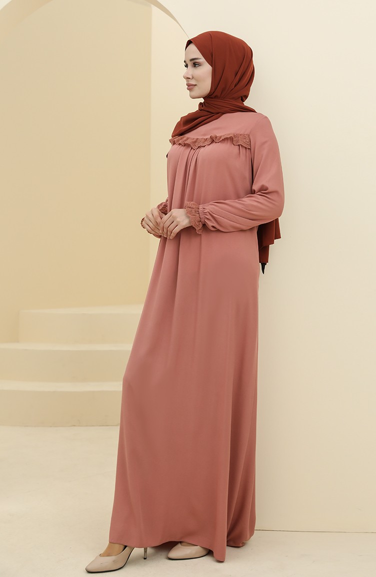 Dusty Rose Hijab Dress 8346-02 | Sefamerve