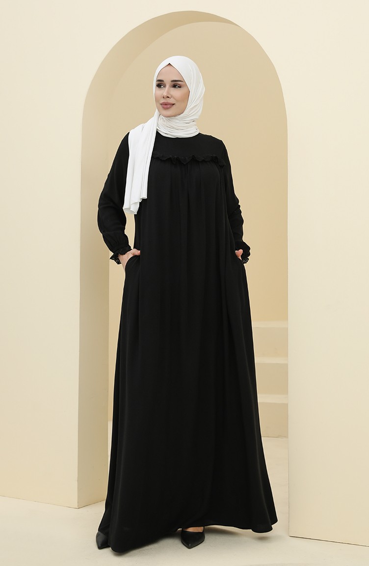 Black Hijab Dress 8346-05 | Sefamerve