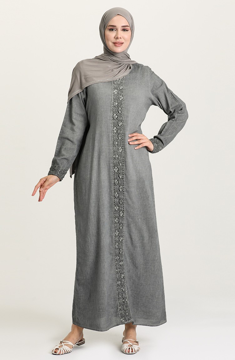 Gray Hijab Dress 2025-01 | Sefamerve