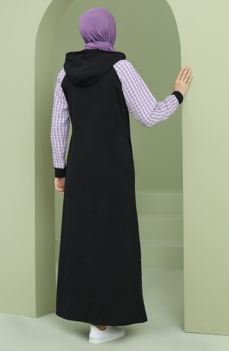 Schwarz Hijab Kleider 50108-06