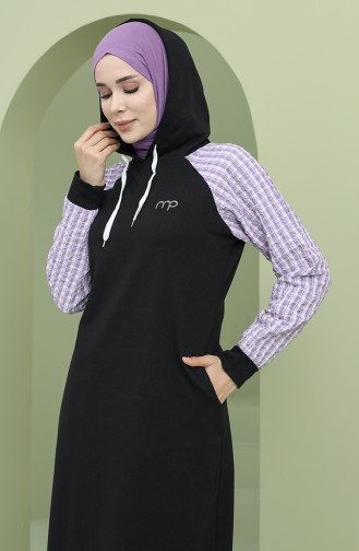 Schwarz Hijab Kleider 50108-06