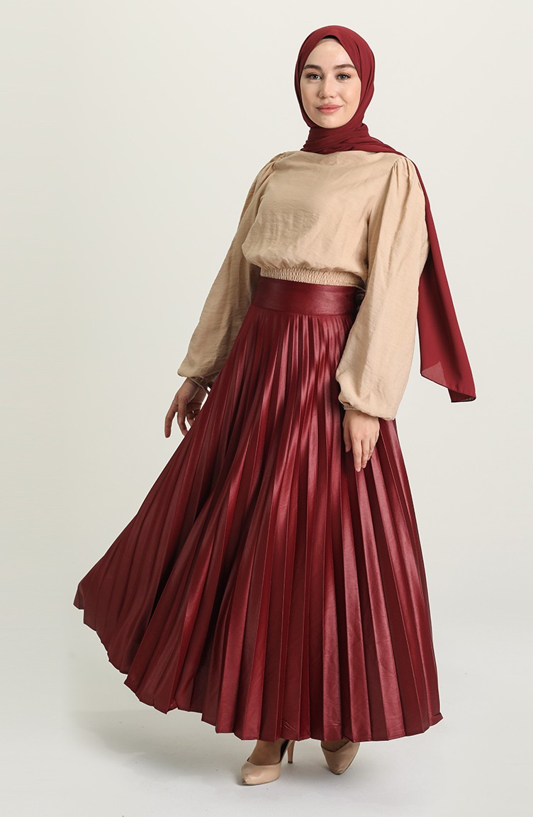 Claret Red Skirt 1041-06 | Sefamerve