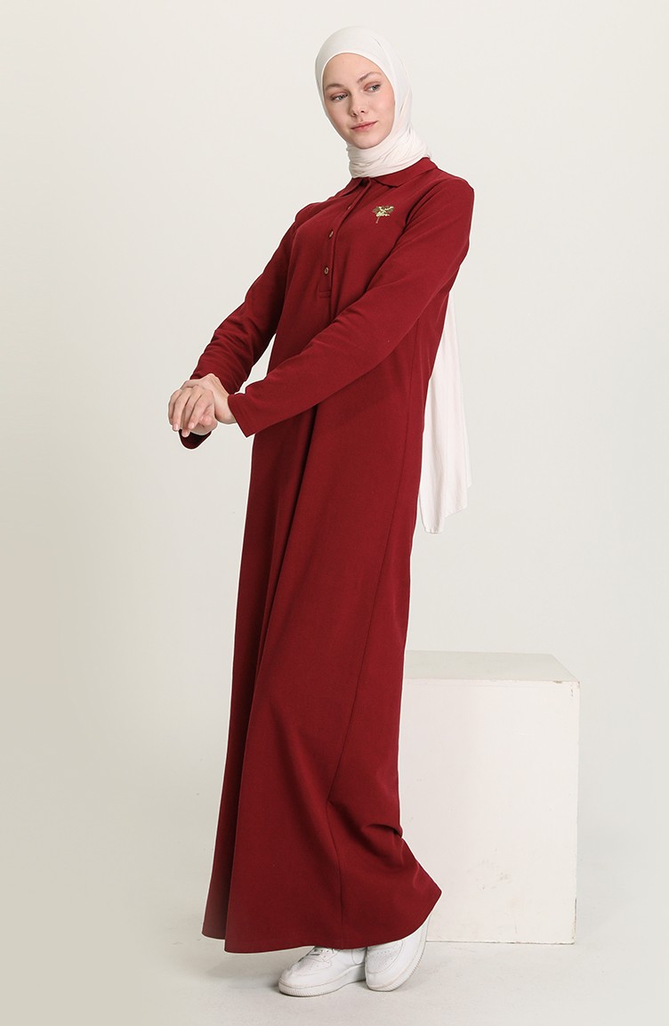فستان أحمر كلاريت 3306-03 | Sefamerve