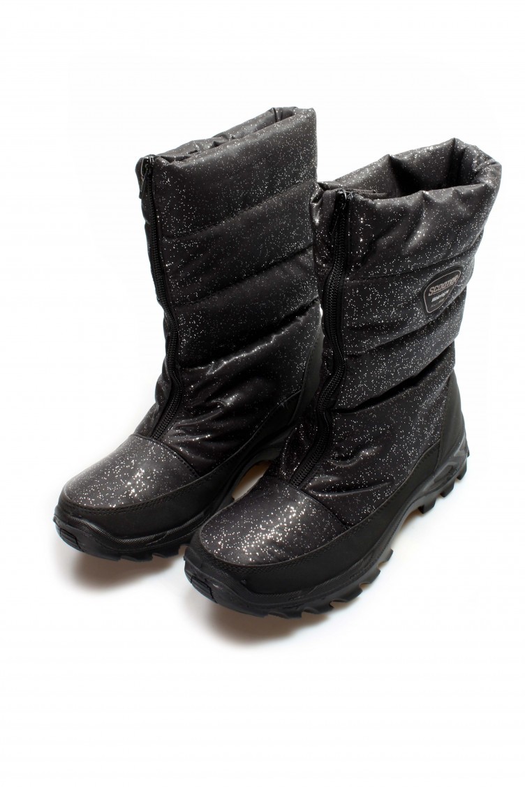 Black Boots-booties 117SZA5547.Siyah Gümüş | Sefamerve