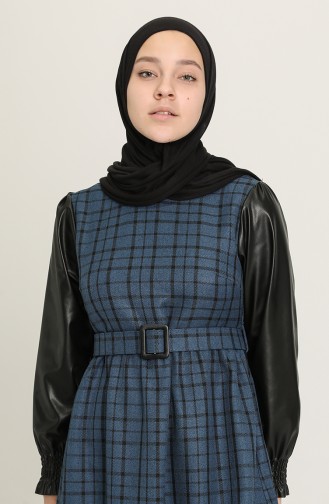 Indigo Hijab Dress 22K8529-07