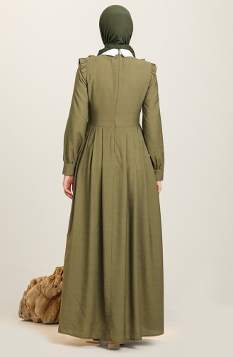 Khaki Hijab Dress 8331-03