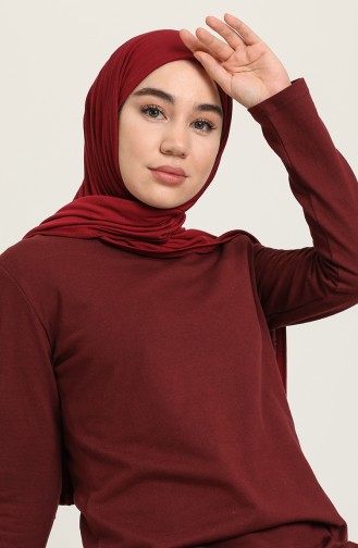 Robe Hijab Bordeaux Foncé 3347-01
